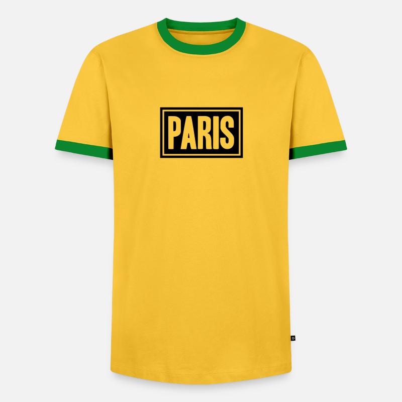 Paris Design - Männer Kontrast-T-Shirt - Gelb/Grün 