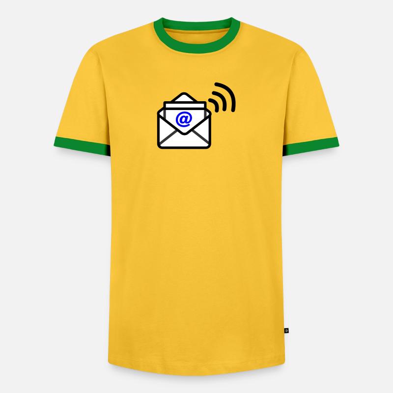 Logo e mail - Men's Ringer Shirt - yellow/green 