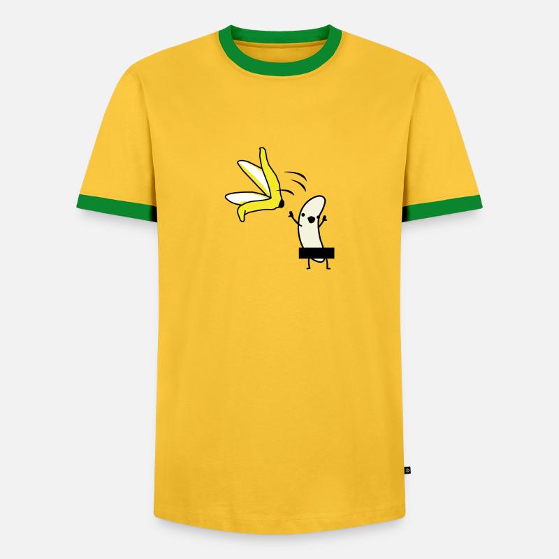 Banana pulls blank - Men's Ringer Shirt - yellow/green 