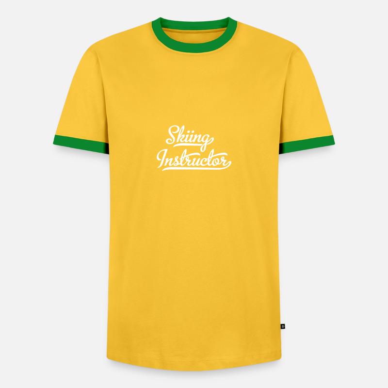 Ski instructor - Men's Ringer Shirt - yellow/green 