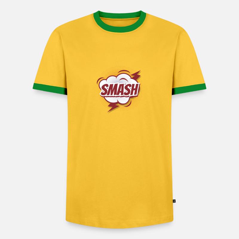 fun comic bubble - SCHMASCH - Men's Ringer Shirt - yellow/green 
