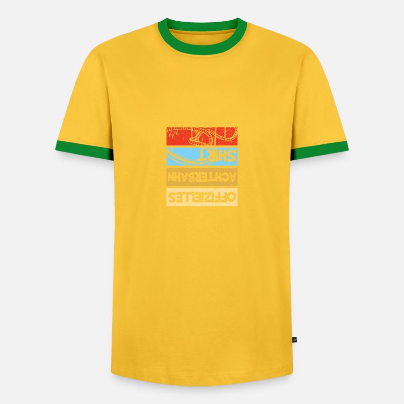 Achterbahn Freak Freizeitpark Rollercoaster - Männer Kontrast-T-Shirt - Gelb/Grün
