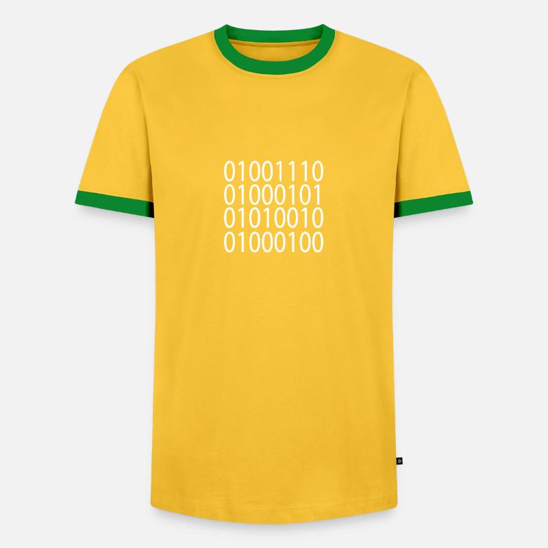 Nerd White - Men's Ringer Shirt - yellow/green 