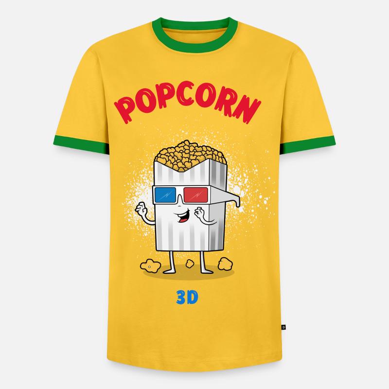 pop corn - Men's Ringer Shirt - yellow/green