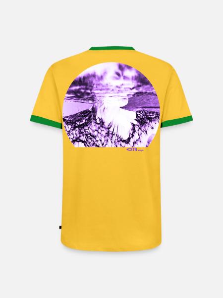 Lila Tattoo - Männer Kontrast-T-Shirt - Gelb/Grün