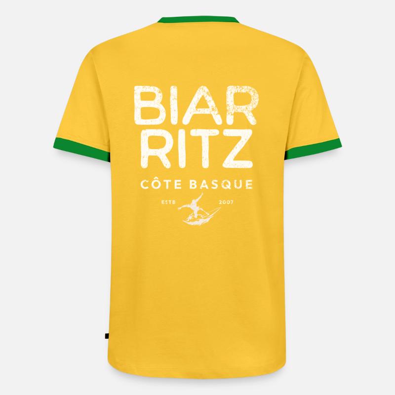 Biarritz Basque Coast - Men's Ringer Shirt - yellow/green 