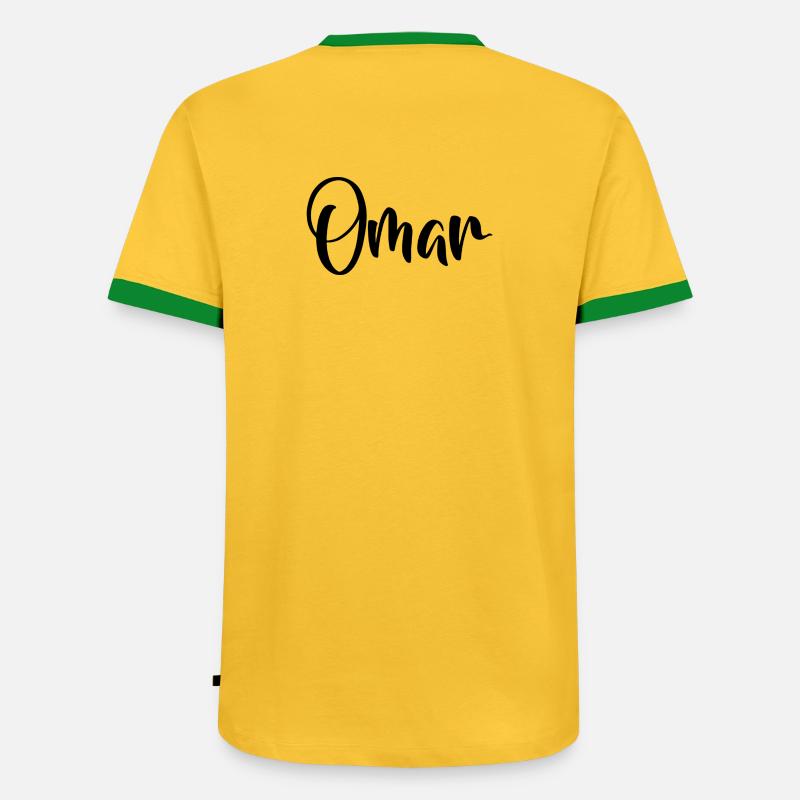 First name - Omar - Men's Ringer Shirt - yellow/green