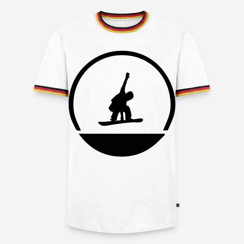 Snowboarder emblem - Men's Ringer Shirt - white/tricolour