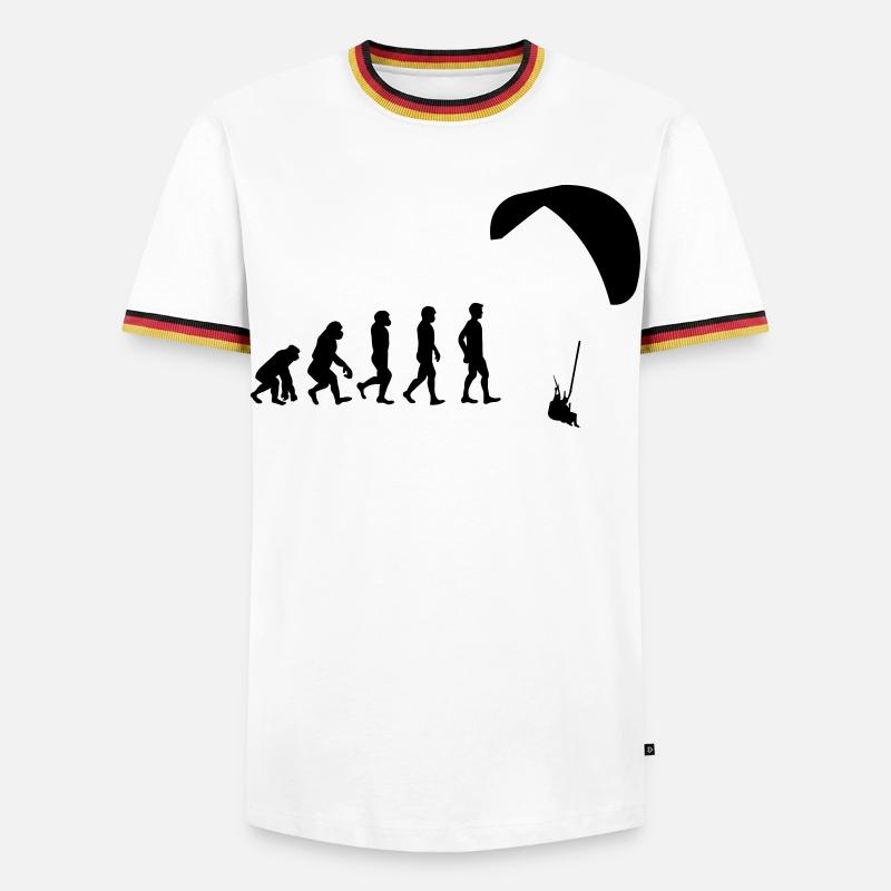 Evolution Gleitschirm - Männer Kontrast-T-Shirt - Weiß/Dreifarbig