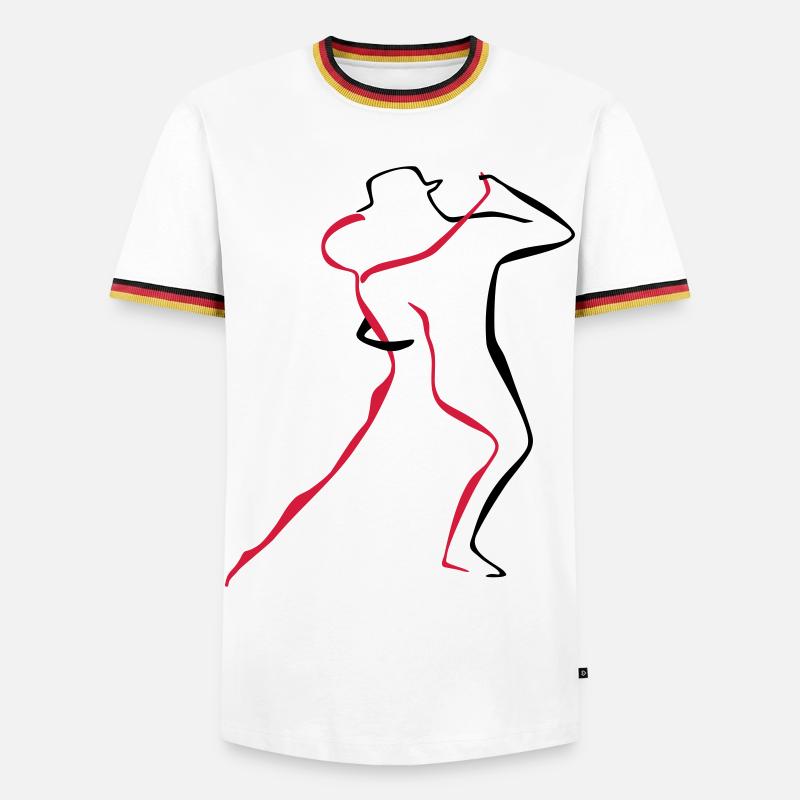 Tango-4-1 - Männer Kontrast-T-Shirt - Weiß/Dreifarbig