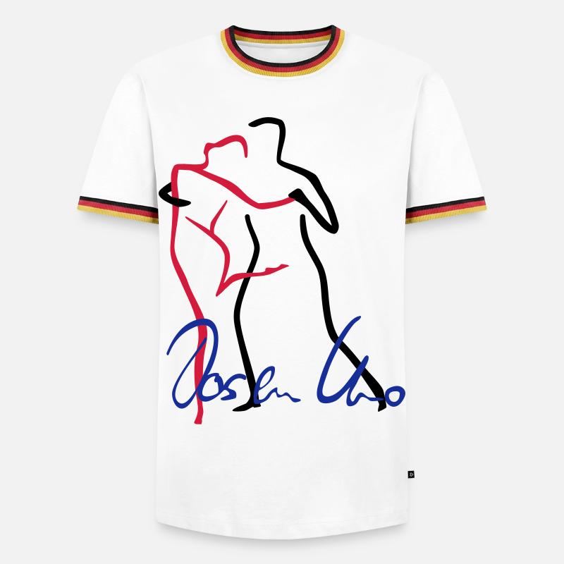 Tango-1 - Männer Kontrast-T-Shirt - Weiß/Dreifarbig