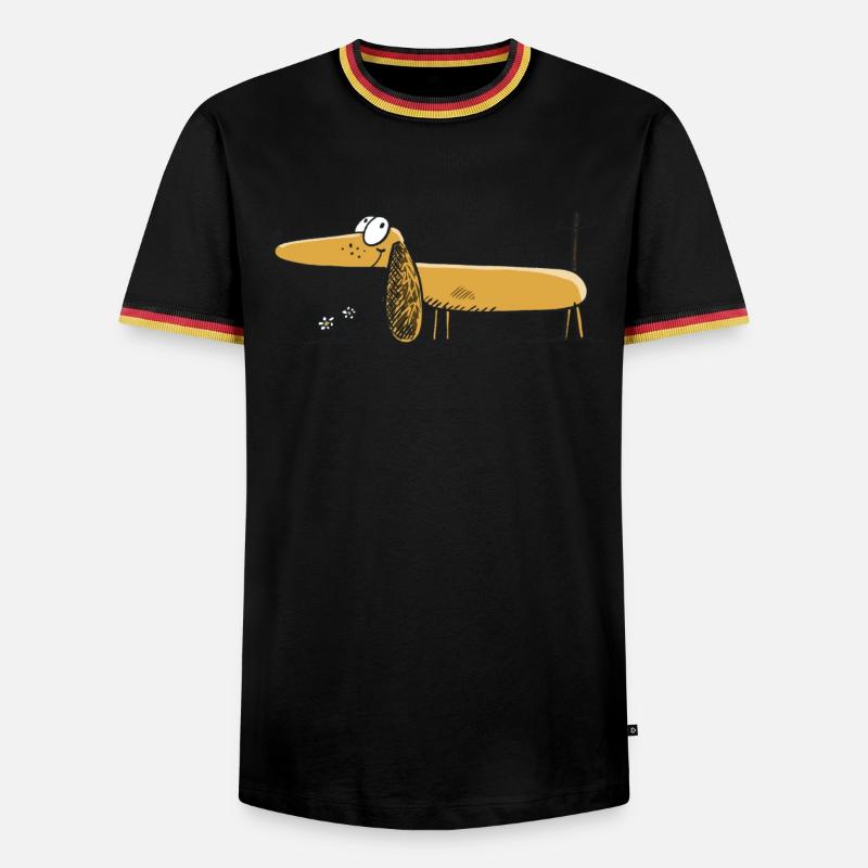Funny Dachshund - Dachshund - Teckel - Comic - Men's Ringer Shirt - black/tricolour