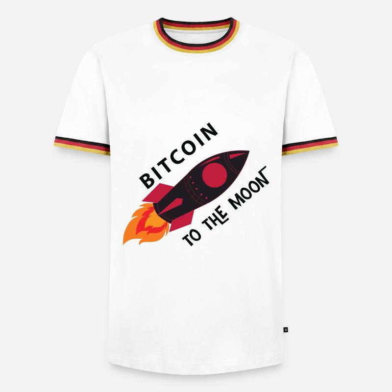Bitcoin Rocket Moon - Men's Ringer Shirt - white/tricolour