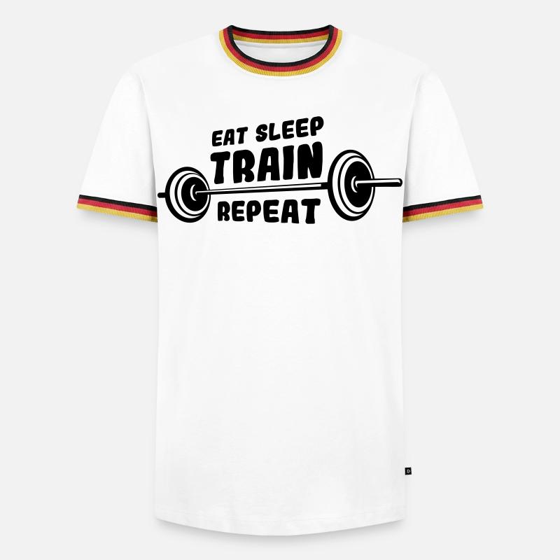Bodybuilder saying - Men's Ringer Shirt - white/tricolour