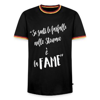 Wenn Sie Schmetterlinge fühlen - Männer Kontrast-T-Shirt - Schwarz/Dreifarbig - Vorne - AI Model Male 178 light (178cm) & AI Model Male 185 light (185cm)