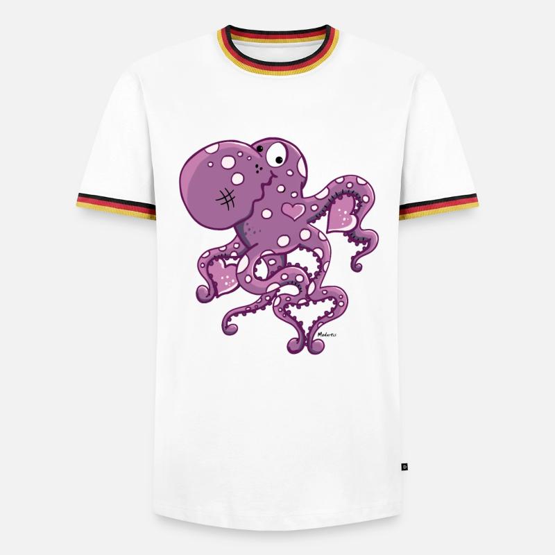 Amorous Octopus - Men's Ringer Shirt - white/tricolour