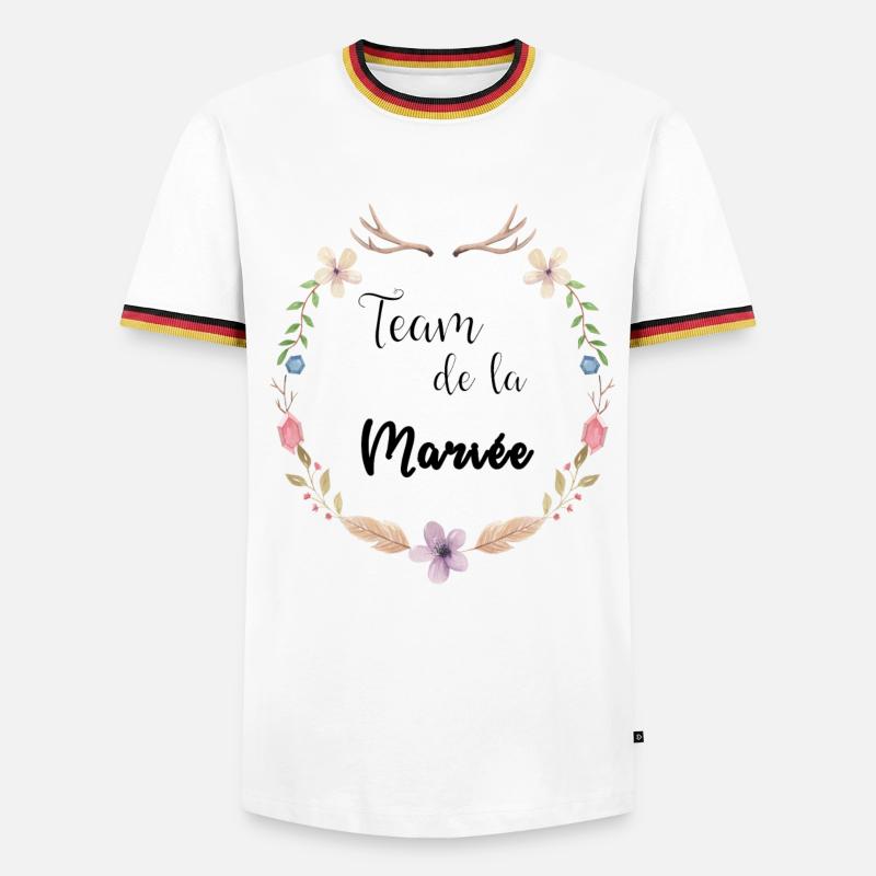Boho Braut Mannschaft - Männer Kontrast-T-Shirt - Weiß/Dreifarbig