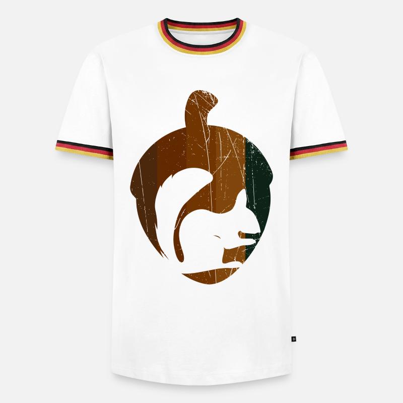 Haselnuss - Eichhörnchen - Männer Kontrast-T-Shirt - Weiß/Dreifarbig