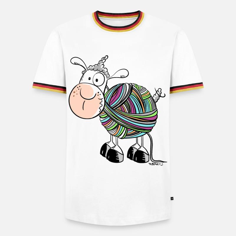 Coloured Sheep - Sheep - Comic - wool - Men's Ringer Shirt - white/tricolour