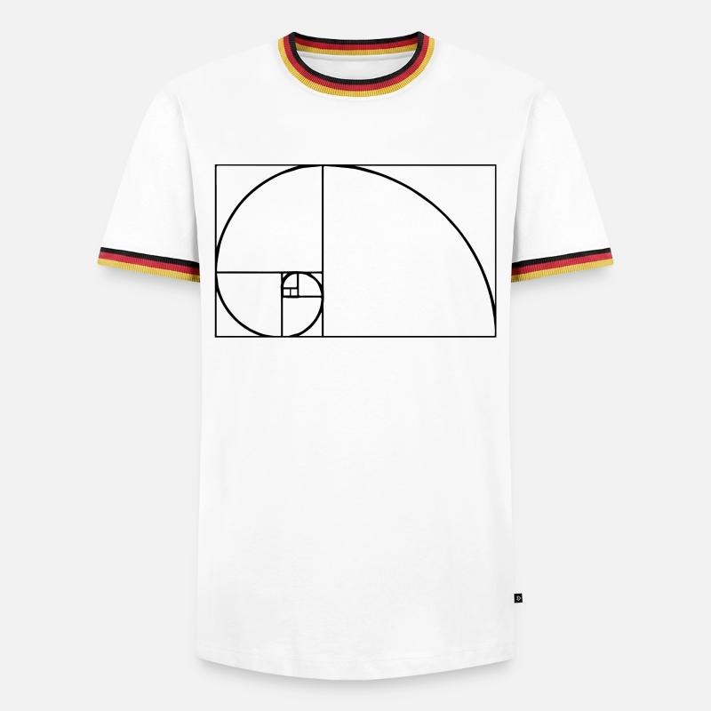Fibonacci Tshirt - Männer Kontrast-T-Shirt - Weiß/Dreifarbig