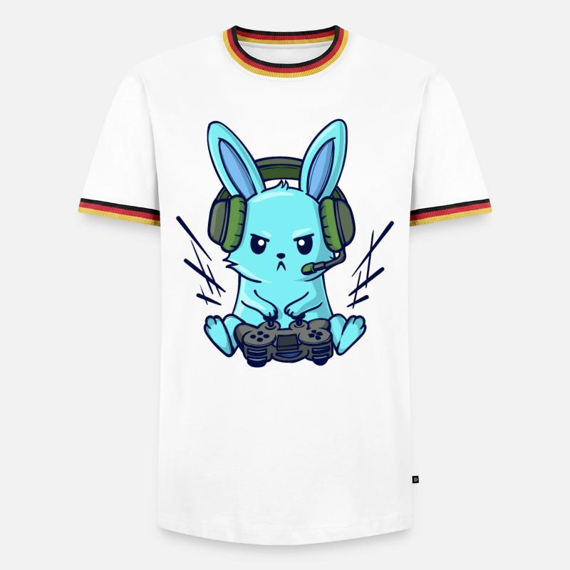 Gaming Controller Zocker Konsole Videogames - Männer Kontrast-T-Shirt - Weiß/Dreifarbig