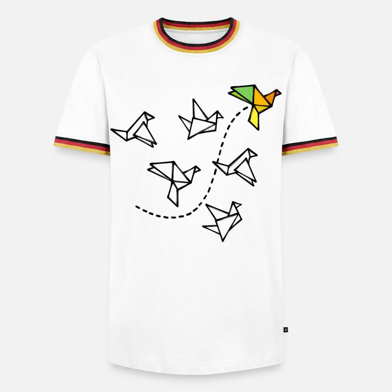Polygon Creative Abstract Art Geometry - Men's Ringer Shirt - white/tricolour