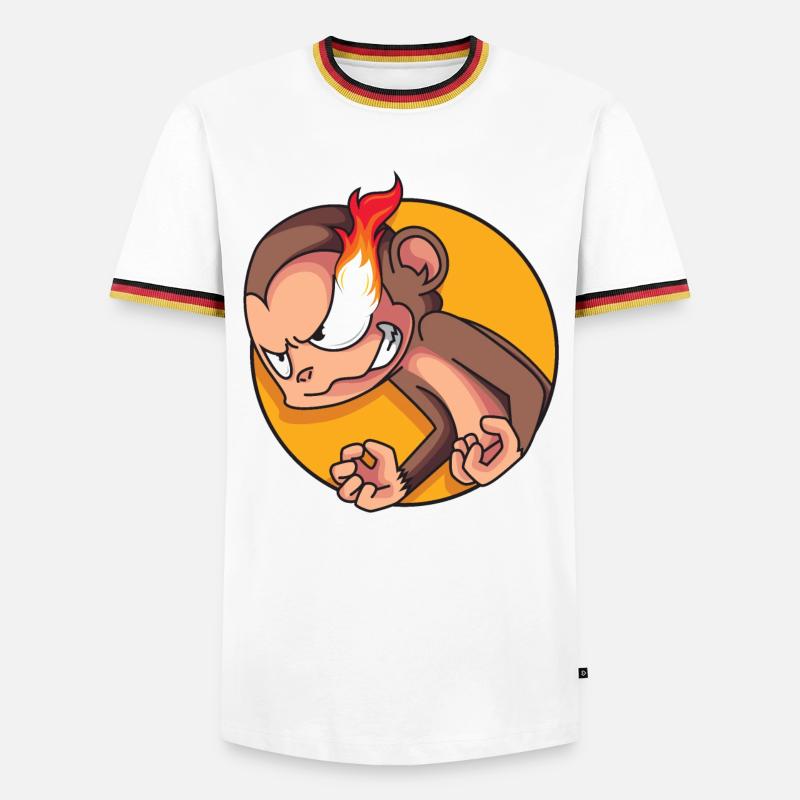 Rage-Äffchen - Männer Kontrast-T-Shirt - Weiß/Dreifarbig