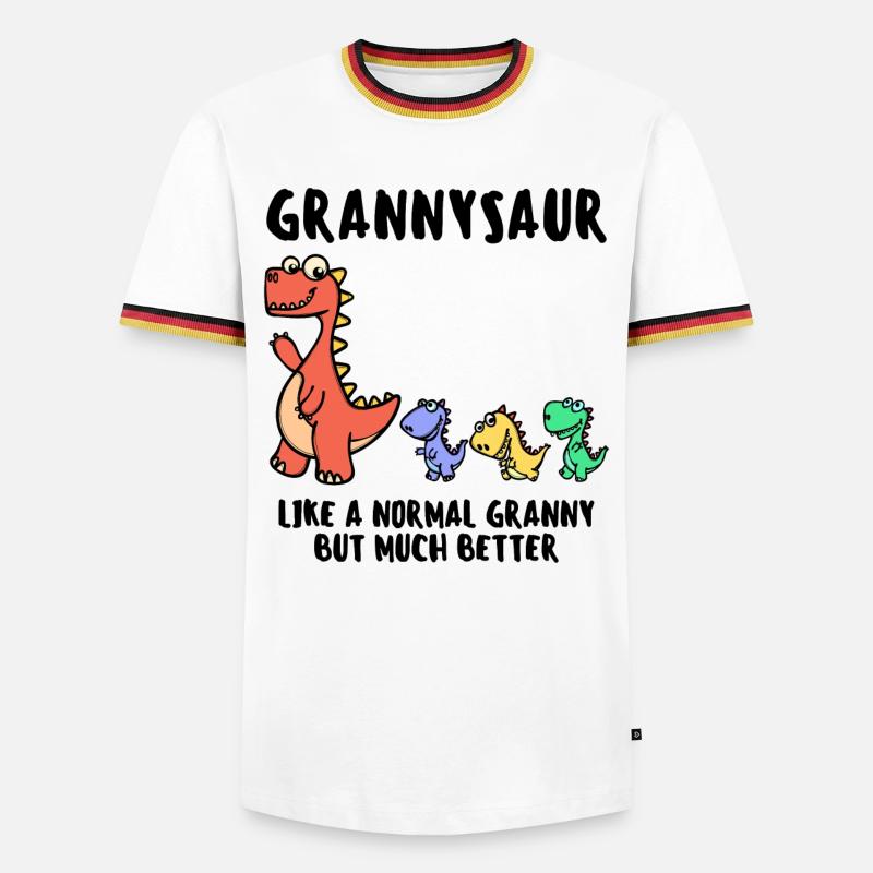 Oma Großmutter Dinosaurier Lustig Statement - Männer Kontrast-T-Shirt - Weiß/Dreifarbig