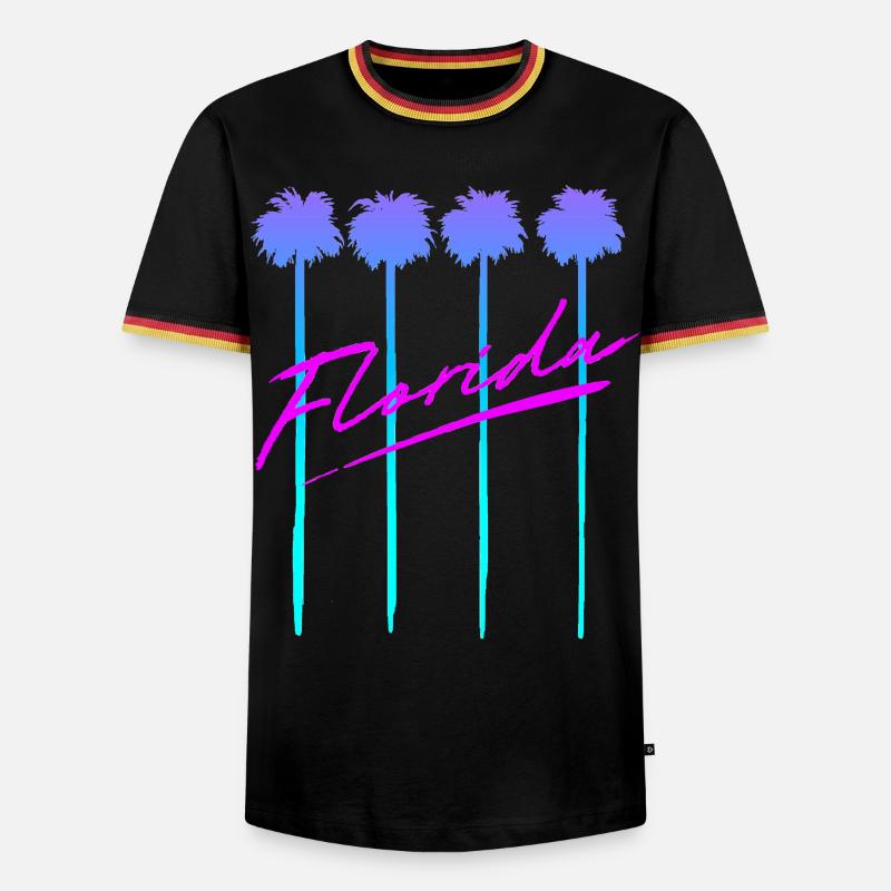 Florida Palm Trees - Men's Ringer Shirt - black/tricolour