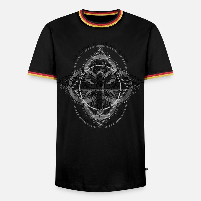 Bee Psychedelic Geometry Pattern cool dicton - T-shirt contrasté Homme - noir/tricolore