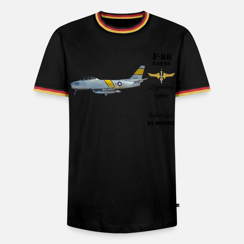 F-86 Sabre - Men's Ringer Shirt - black/tricolour