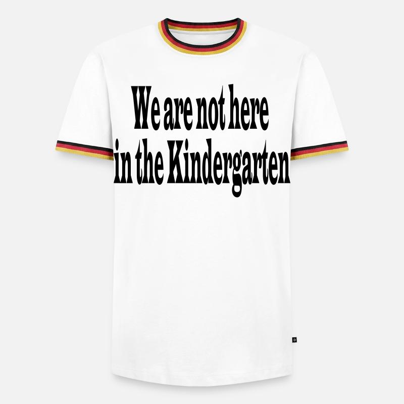 Kindergarten - Männer Kontrast-T-Shirt - Weiß/Dreifarbig