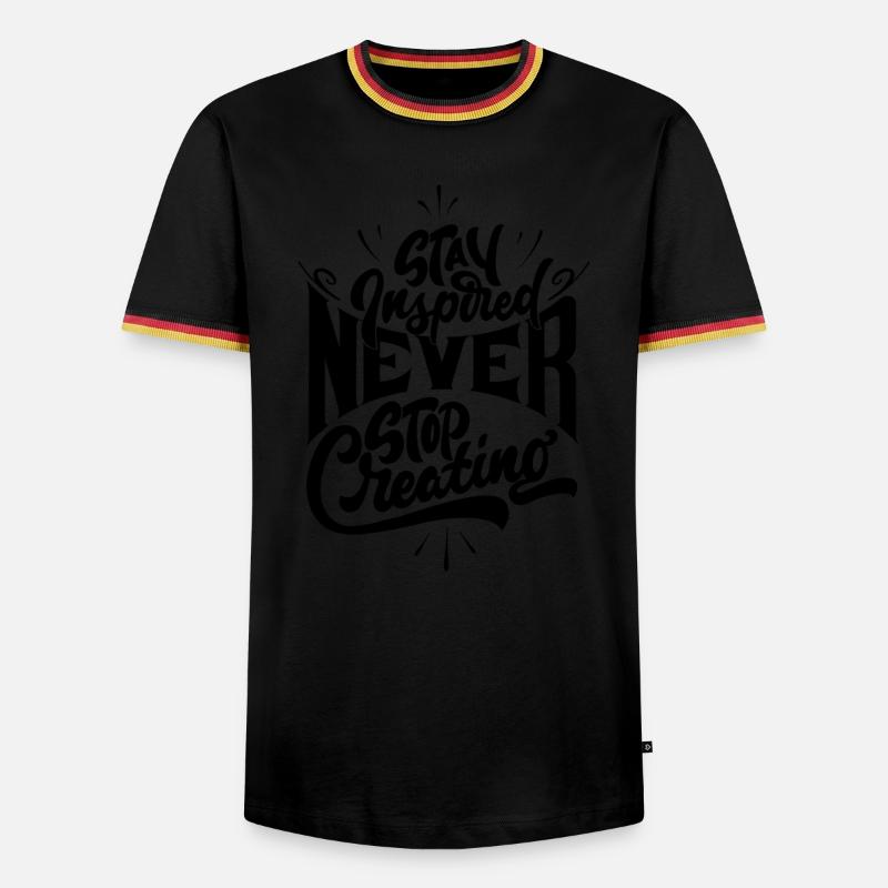 Stay inspired never stop creating - Männer Kontrast-T-Shirt - Weiß/Dreifarbig