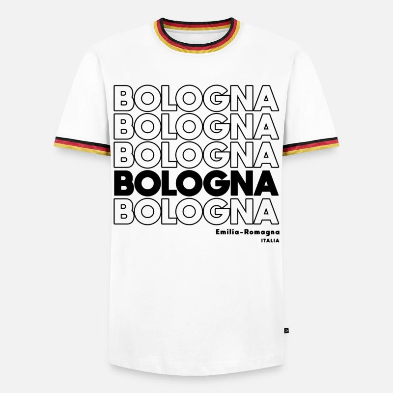 Bologna Lettering Design Emilia-Romagna - Men's Ringer Shirt - white/tricolour