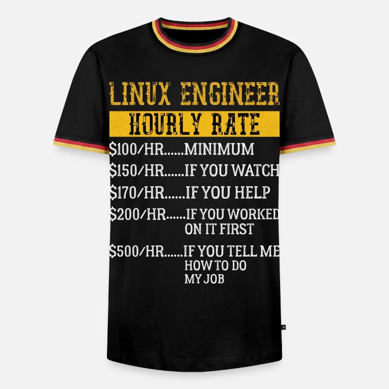 Linux Engineer Stundensatz Mechaniker Arbeitsrate - Männer Kontrast-T-Shirt - Schwarz/Dreifarbig