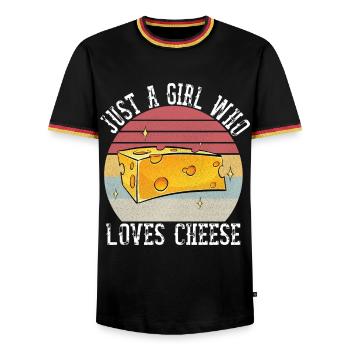 Juste une fille qui aime Cheese Shirt Cheese Lover - T-shirt contrasté Homme - noir/tricolore - Devant - AI Model Male 178 light (178cm) & AI Model Male 185 light (185cm)