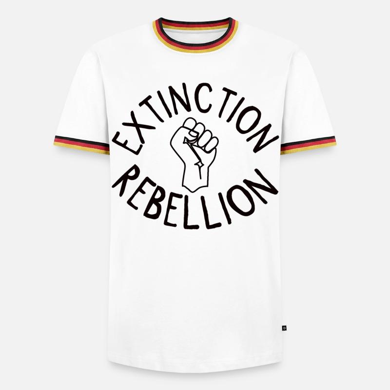 Extinction Rebellion Faust - Männer Kontrast-T-Shirt - Weiß/Dreifarbig