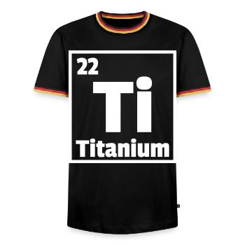 Titanium Ti Periodic Table of Elements - Men's Ringer Shirt - black/tricolour - Front - AI Model Male 178 light (178cm) & AI Model Male 185 light (185cm)