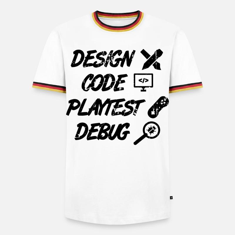 Design Code Playtest Debug - Men's Ringer Shirt - white/tricolour