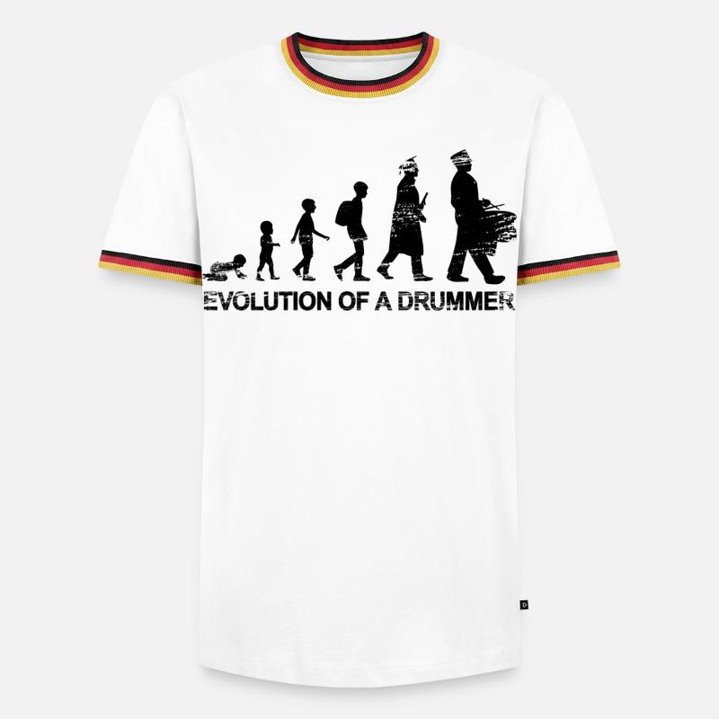 Development of a drummer - Men's Ringer Shirt - white/tricolour