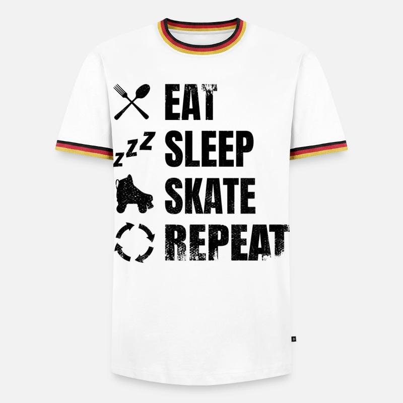 Roller skating routine - Men's Ringer Shirt - white/tricolour