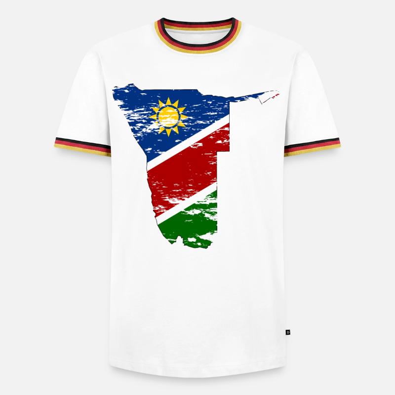 Namibia map used - Men's Ringer Shirt - white/tricolour