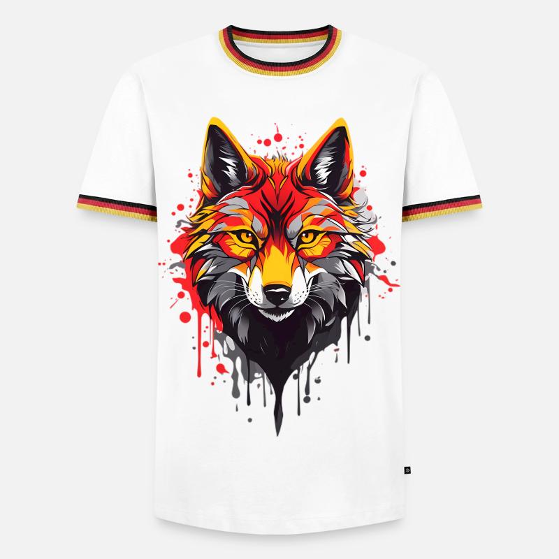 Cool Wolf - Men's Ringer Shirt - white/tricolour