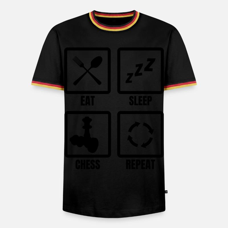 Schach Routine - Männer Kontrast-T-Shirt - Schwarz/Dreifarbig