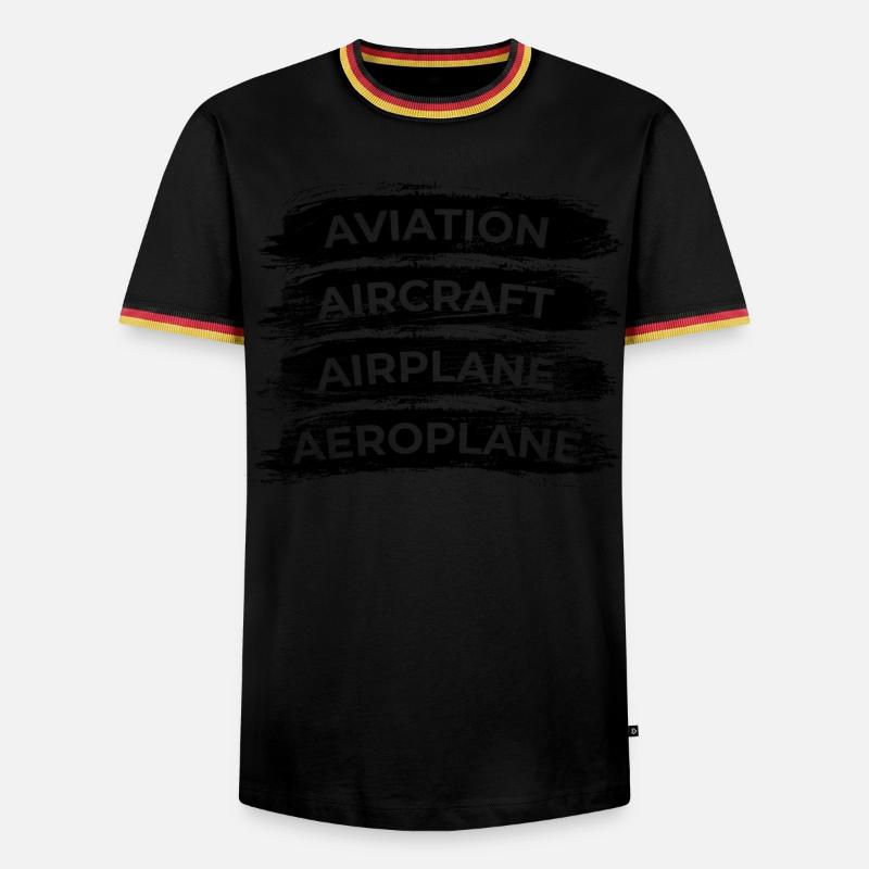 Plane Spotter Routine - Männer Kontrast-T-Shirt - Schwarz/Dreifarbig