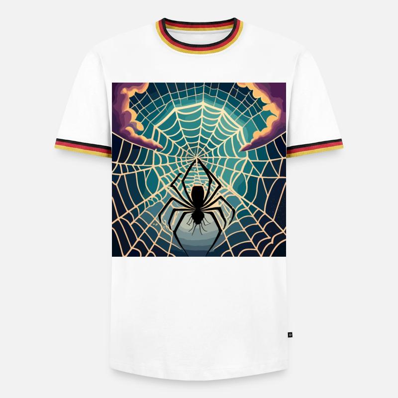 A spiderweb spider moon - Männer Kontrast-T-Shirt - Weiß/Dreifarbig