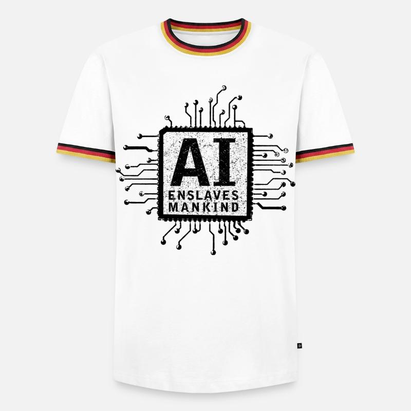 artificial intelligence - Männer Kontrast-T-Shirt - Weiß/Dreifarbig