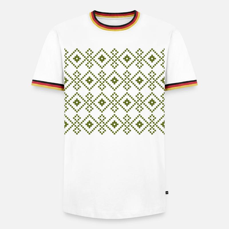 Weihnachtspullover (grün) - Männer Kontrast-T-Shirt - Weiß/Dreifarbig