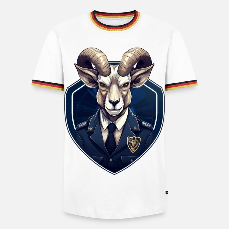 Polizei Steinbock - Männer Kontrast-T-Shirt - Weiß/Dreifarbig