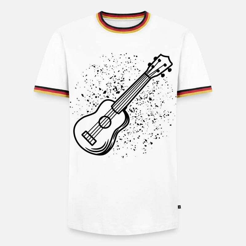 Ukulele Drawing - Men's Ringer Shirt - white/tricolour